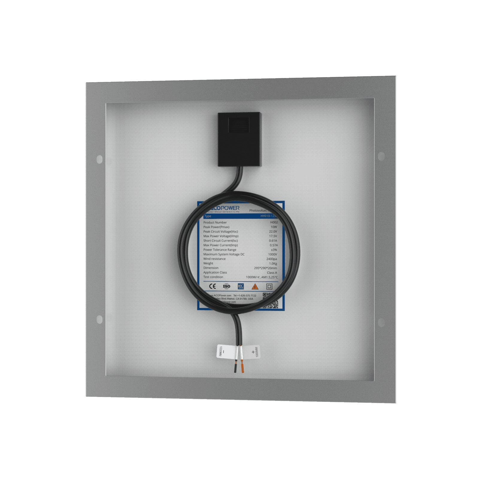10 Watt 12 Volt Monocrystalline Solar Panel - Skoutley Outdoors LLC