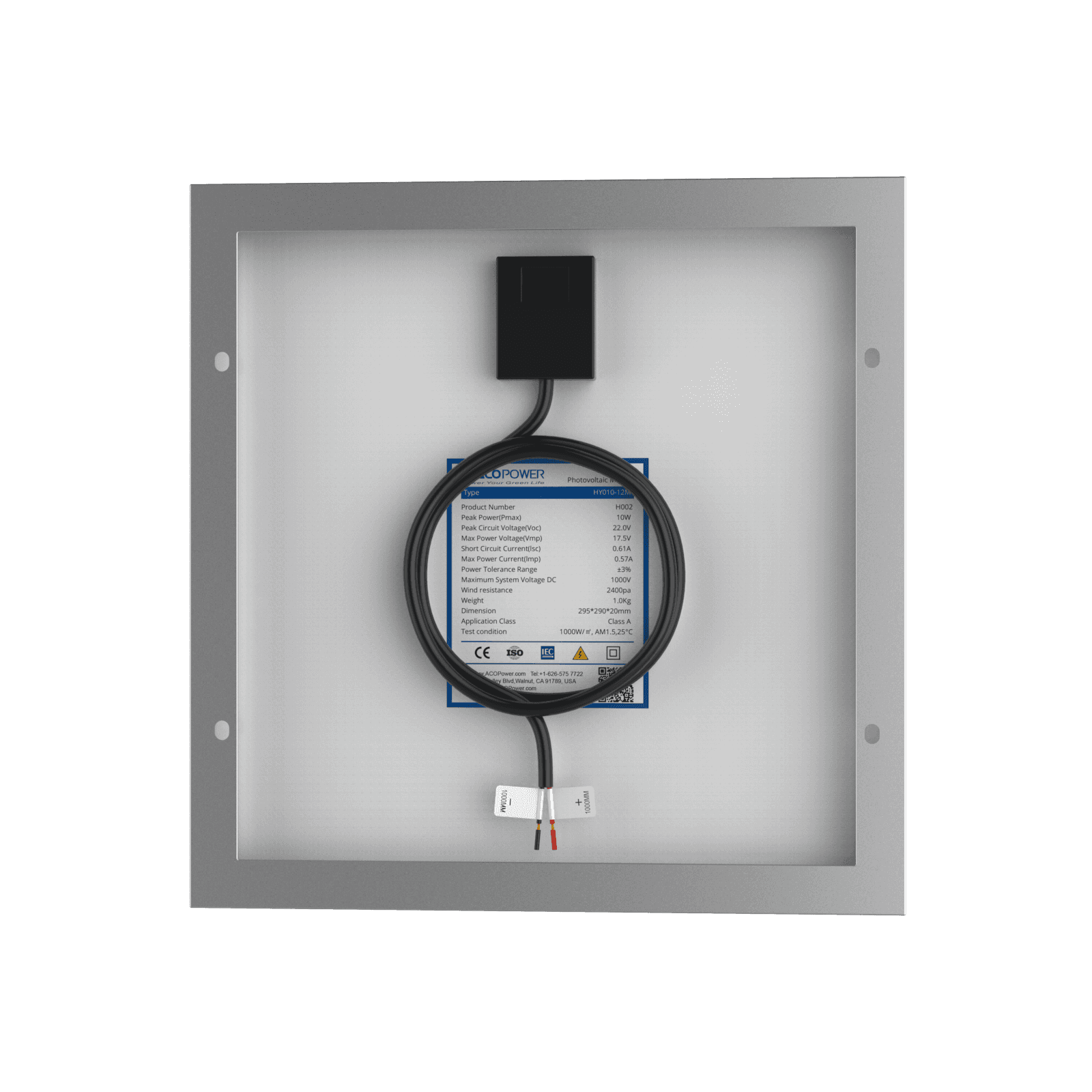 10 Watt 12 Volt Monocrystalline Solar Panel - Skoutley Outdoors LLC