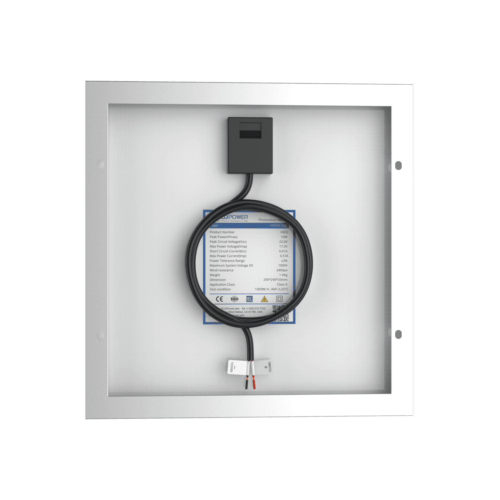 10 Watt 12 Volt Monocrystalline Solar Panel - Skoutley Outdoors LLC