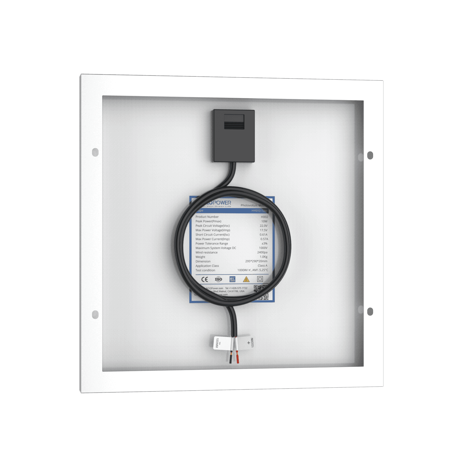 10 Watt 12 Volt Monocrystalline Solar Panel - Skoutley Outdoors LLC