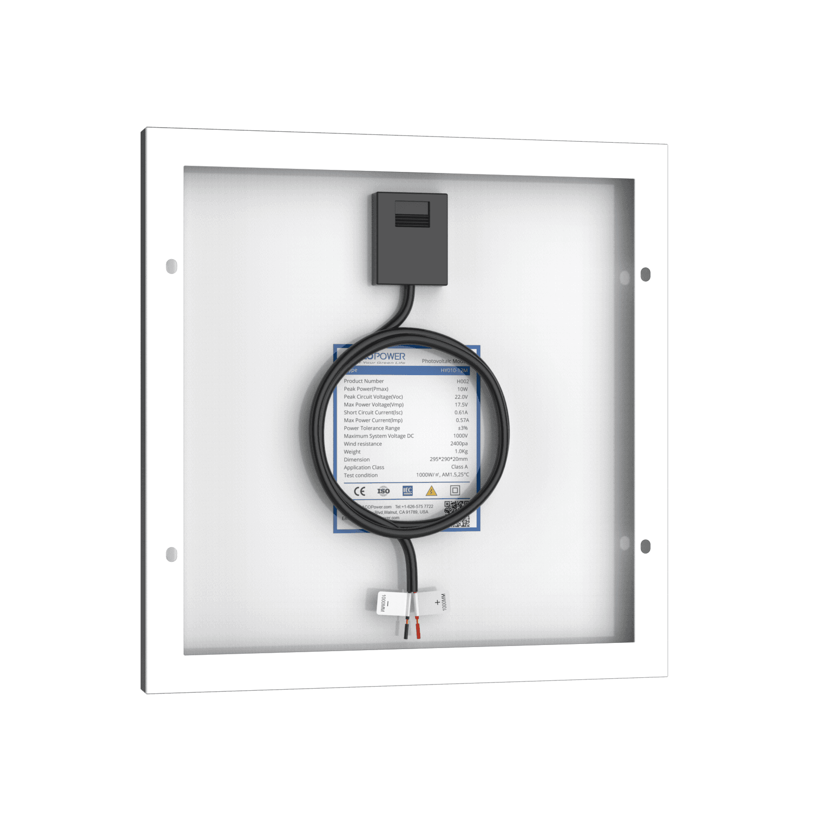 10 Watt 12 Volt Monocrystalline Solar Panel - Skoutley Outdoors LLC