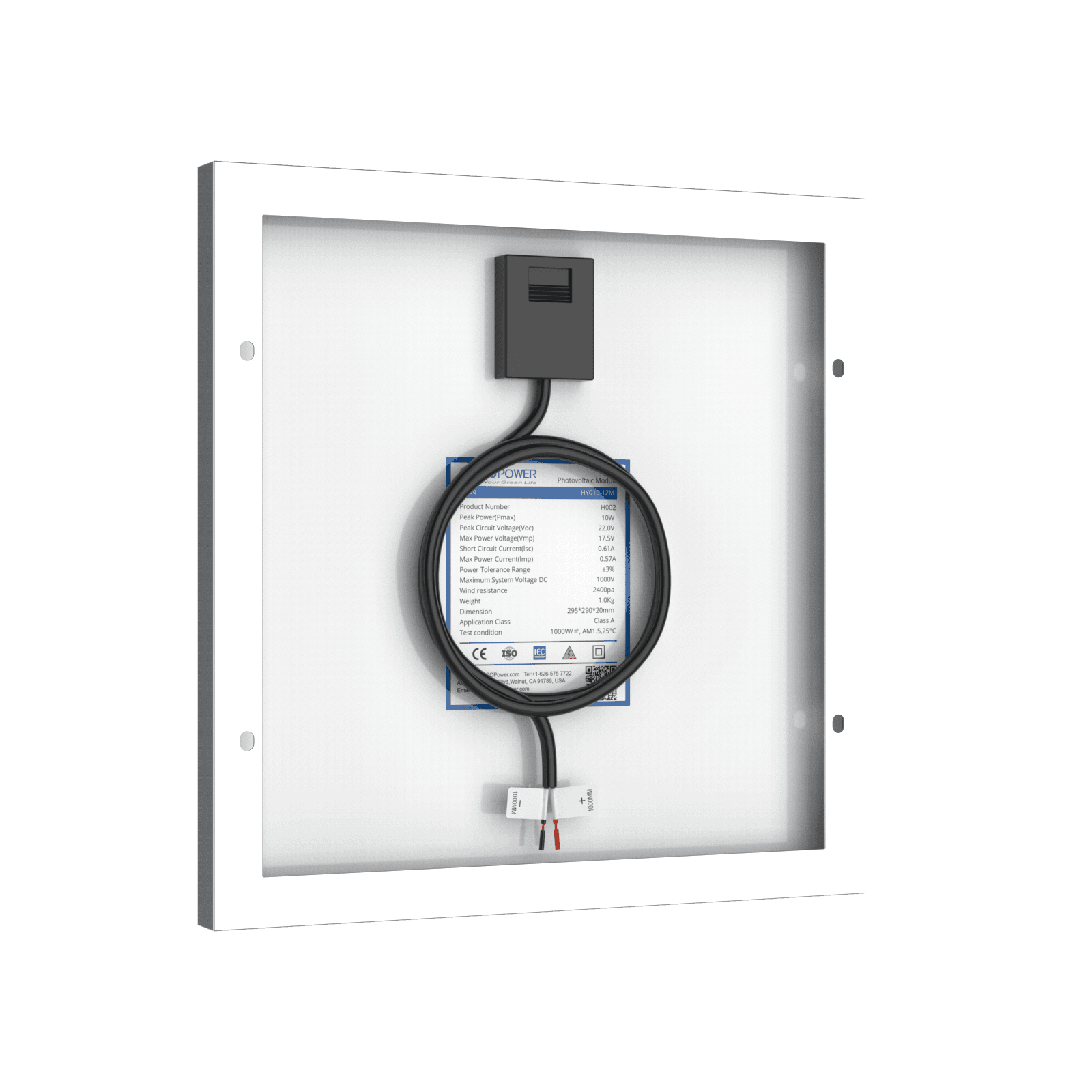 10 Watt 12 Volt Monocrystalline Solar Panel - Skoutley Outdoors LLC