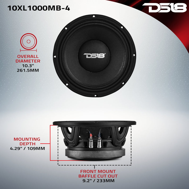 Load image into Gallery viewer, XL 10&quot; Mid-Bass Loudspeaker 500 Watts Rms 4-Ohm

