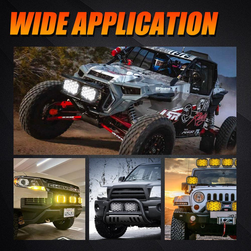 Load image into Gallery viewer, 7x5 Inch Rectangle LED Pods Amber Spot Driving Lights with DRL FOR ATV UTV SIDE BY SIDE 4X4
