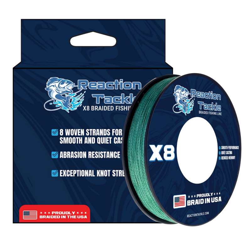 Load image into Gallery viewer, Reaction Tackle BRAIDED IN THE USA Fishing Line- X8
