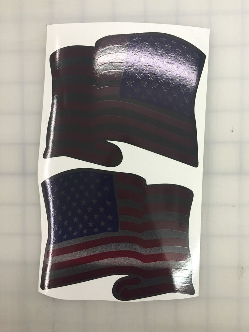 Load image into Gallery viewer, American Waving Flag: 10&quot; Dark Subdued 3M Reflective Decal Stickers (x2)

