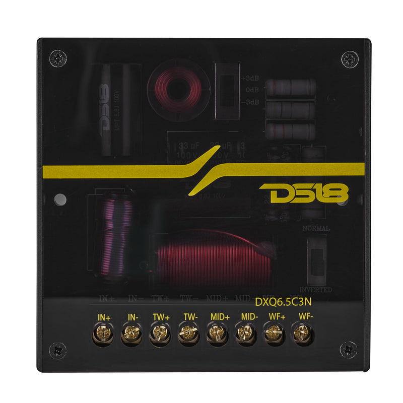 Load image into Gallery viewer, DXQ 6.5&quot; 3-Way Component Speaker Set with Neodymium Magnet and Yellow Straw + Composite Foam Cone | | 180W RMS 4-Ohm
