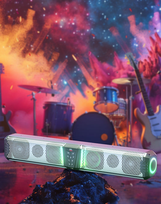 KEMIMOTO Midnight S80 Gen1.5 32" Aluminum 6-Speaker RGB Soundbar Silver