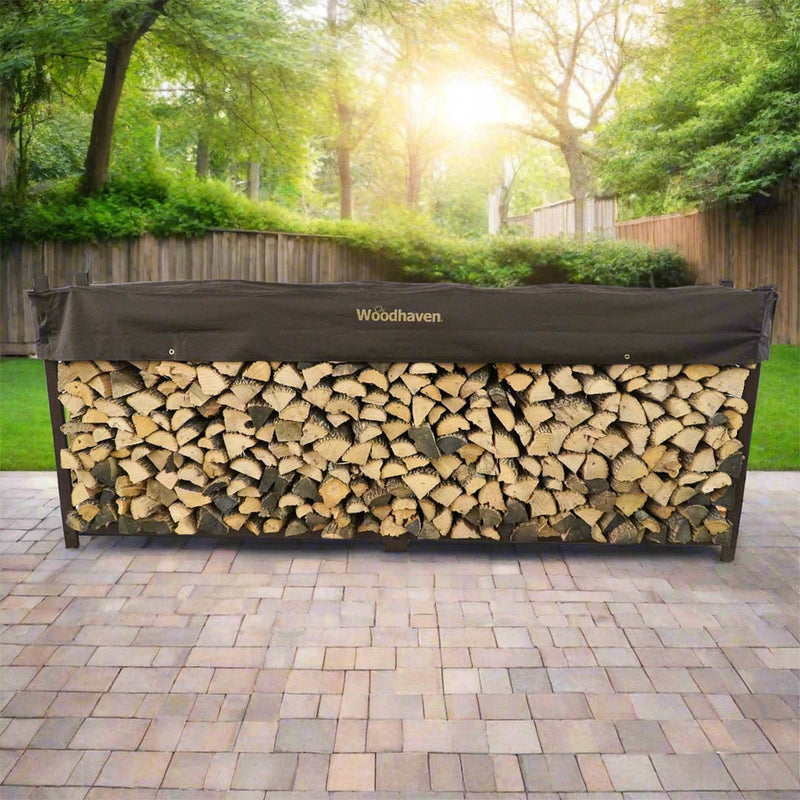 Load image into Gallery viewer, 10 ft Steel Firewood Rack Holds 1/2 Cord Plus Woodhaven
