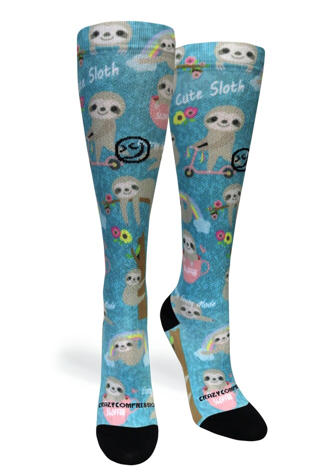 Load image into Gallery viewer, Aqua Cute Sloths - (Standard &amp; Extra Wide)
