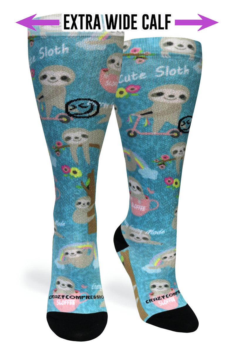Load image into Gallery viewer, Aqua Cute Sloths - (Standard &amp; Extra Wide)
