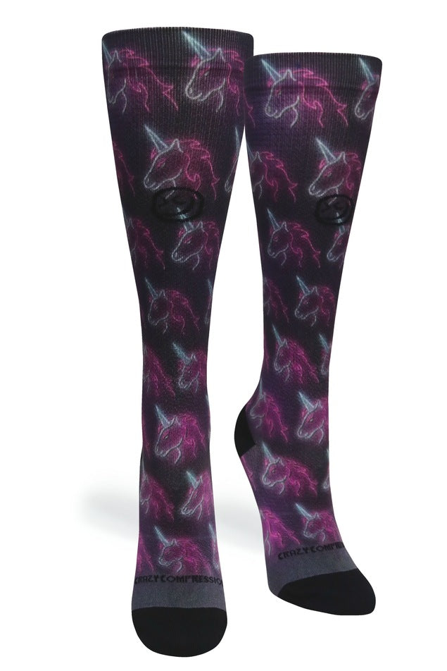 Load image into Gallery viewer, Black Neon Unicorns - (Standard &amp; Extra Wide)
