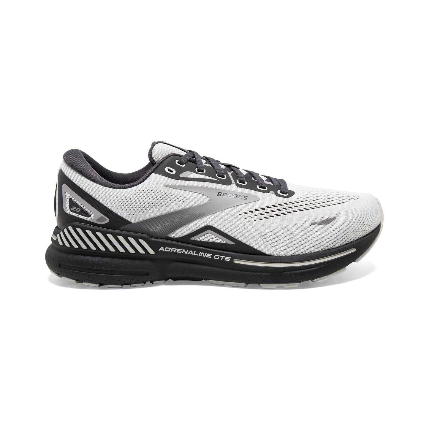 Men's Brooks Adrenaline GTS 23, Oyster/Ebony/Alloy, 12.5 2E Wide - Skoutley Outdoors LLC