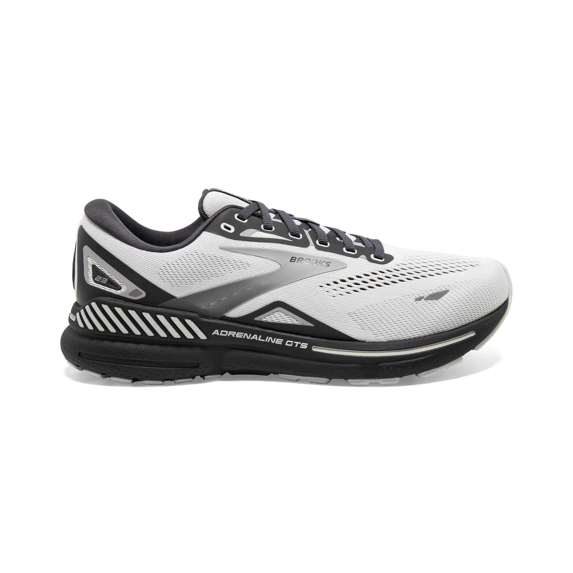 Men's Brooks Adrenaline GTS 23, Oyster/Ebony/Alloy, 12.5 2E Wide - Skoutley Outdoors LLC