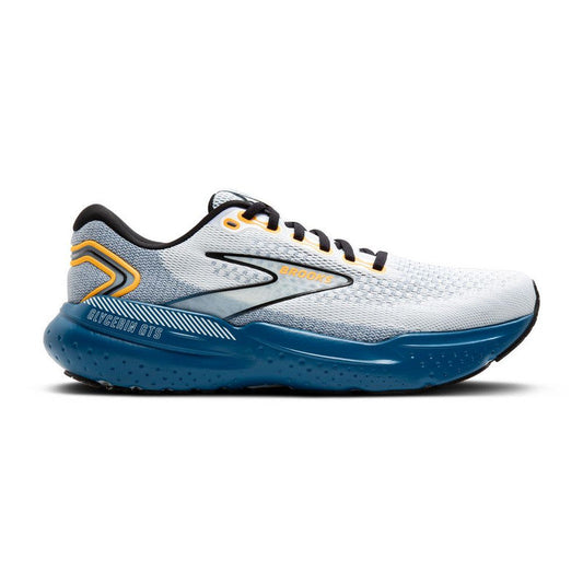 Men's Brooks Glycerin GTS 21, White/Sapphire/Orange, 13 D Medium - Skoutley Outdoors LLC