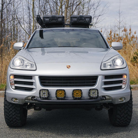 6Pcs 5 Inch 110W White/Amber LED Pods Lights with Power Harness