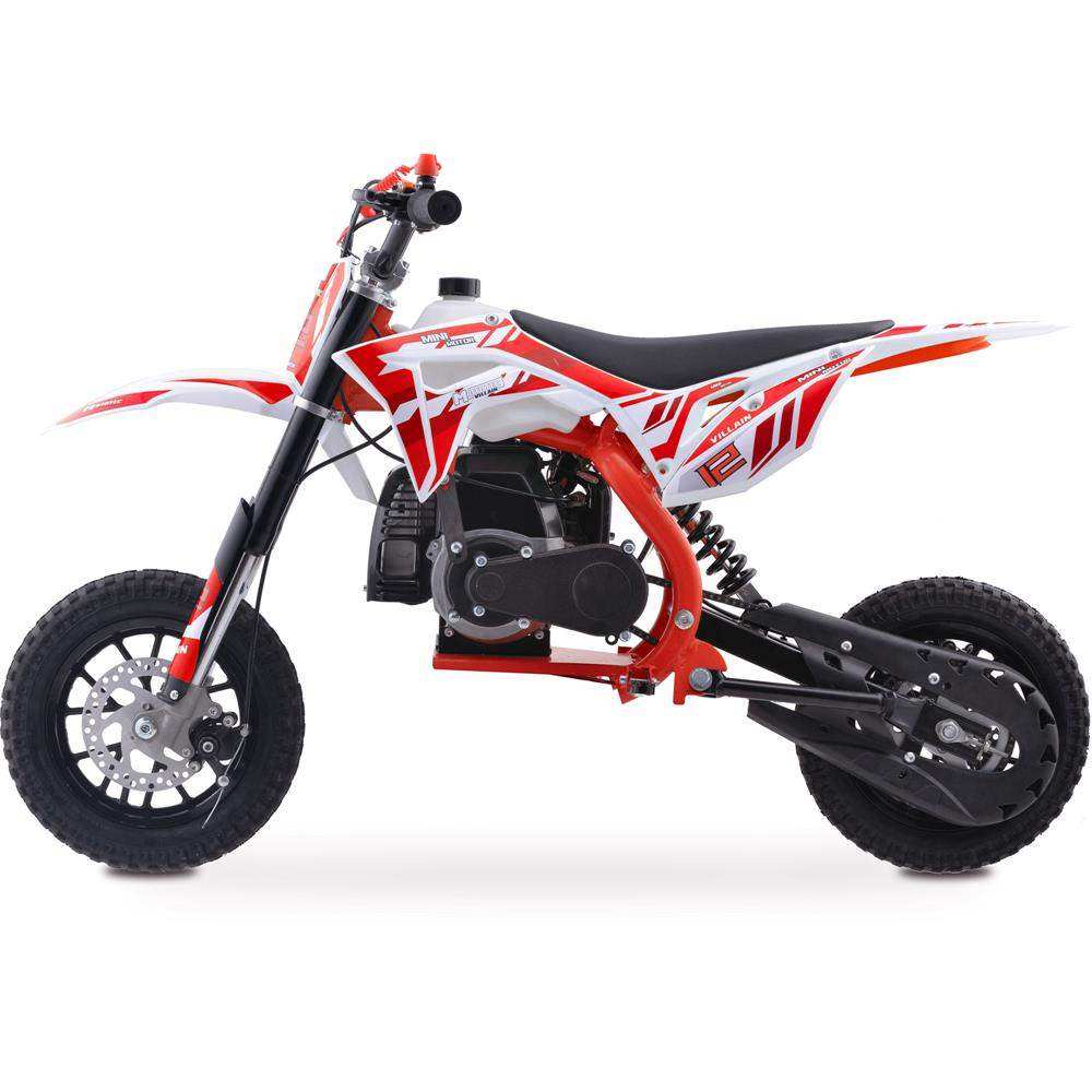 Mototec Villain 52cc 2-stroke Kids Gas Dirt Bike Red - Skoutley Outdoors LLC