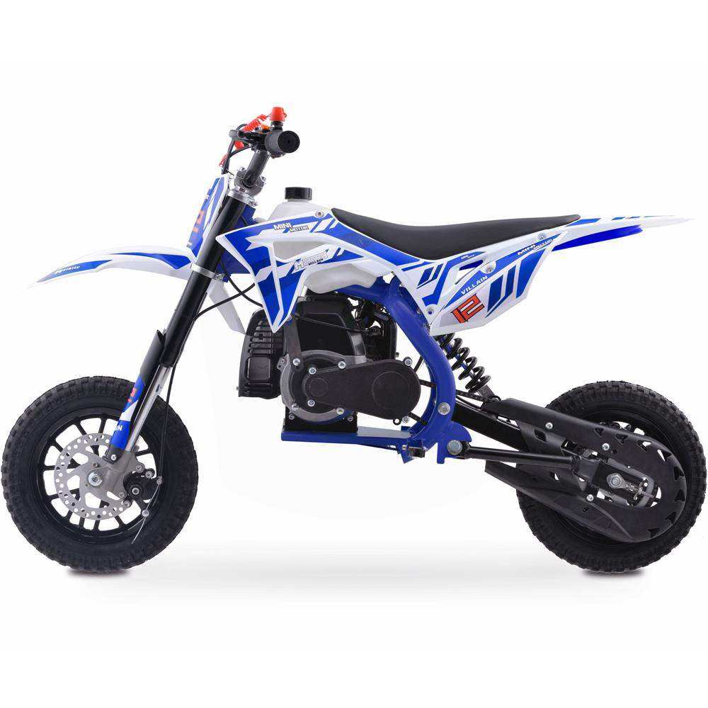 Mototec Villain 52cc 2-stroke Kids Gas Dirt Bike Blue - Skoutley Outdoors LLC