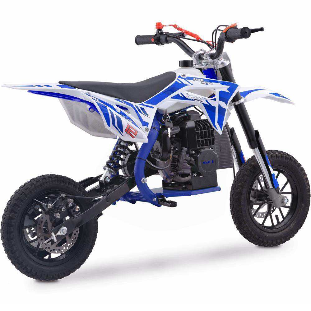Mototec Villain 52cc 2-stroke Kids Gas Dirt Bike Blue - Skoutley Outdoors LLC