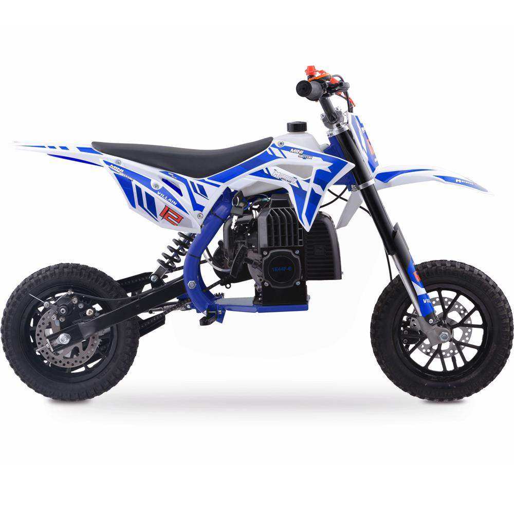 Mototec Villain 52cc 2-stroke Kids Gas Dirt Bike Blue - Skoutley Outdoors LLC