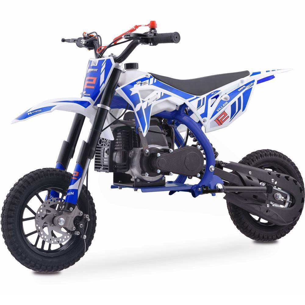 Mototec Villain 52cc 2-stroke Kids Gas Dirt Bike Blue - Skoutley Outdoors LLC