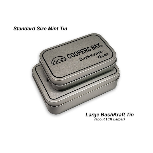 BushKraft­­™ Tinderbox Charring and Storage Tin w/Insert Tray - Large Size