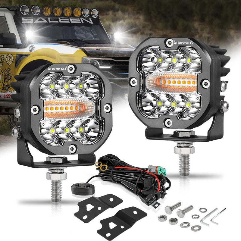 Load image into Gallery viewer, 3 Inch 96W 9600LM LED Pods 6 Modes LED Driving Light with A-Pillar Mounting Bracket For Ford Bronco 2/4 Door 2021 2022
