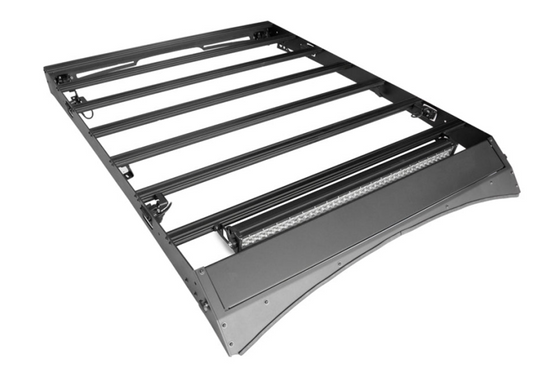 Cali Raised 14-21 Toyota Tundra Crew Max Premium Roof Rack - 52 In Dual Row Spotam/Led Light Bar