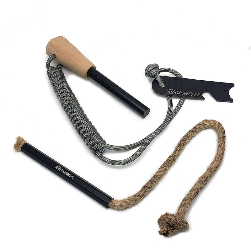 Load image into Gallery viewer, FireStorm XL 1/2" Ferro Rod &amp; Tinder Fire Starting Kit
