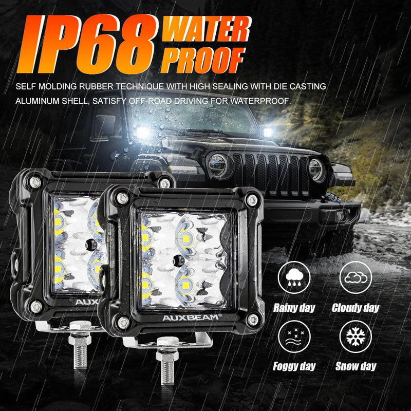 Load image into Gallery viewer, 3 Inch 40W LED Pods Light Spot/Flood Multicolor frame with wiring harness for SUV ATV UTV Trucks Pickup Boat

