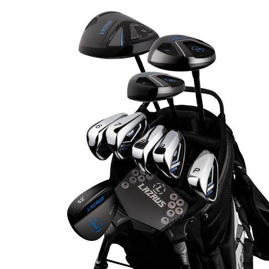 Lazrus Golf 11 pc Set - LAZ2 Driver, 3W, 1H, 6-PW Irons, 52° Wedge, Putter & Bag Optional
