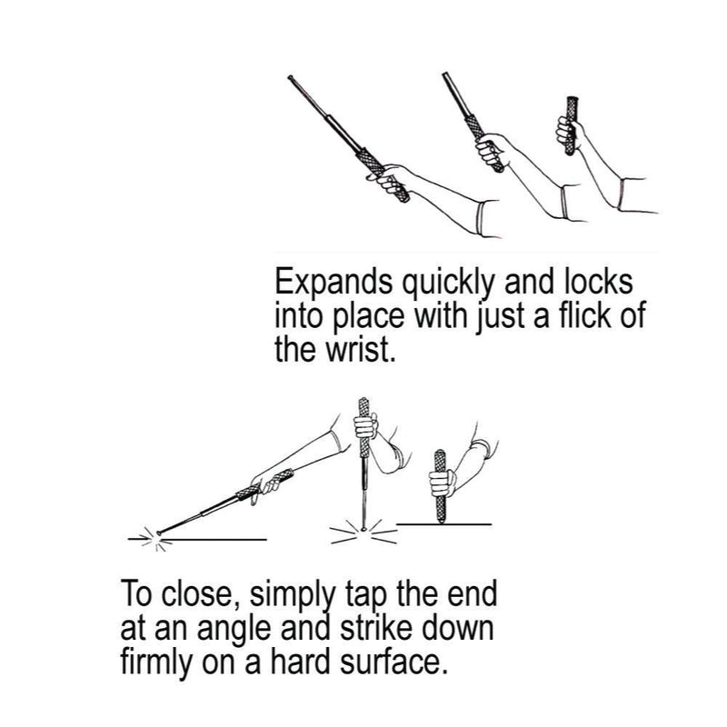 Load image into Gallery viewer, 12&quot; Expandable Steel Baton w/ Keyring
