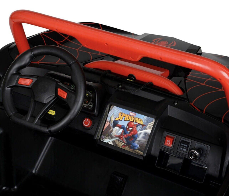 Load image into Gallery viewer, 12-Volt Spiderman UTV Ride-On with Real Doors and Two Seats - Brand New!
