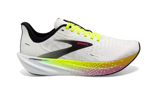 Women's Brooks Hyperion Max, White/Black/Nightlife, 9.5 B Narrow - Skoutley Outdoors LLC