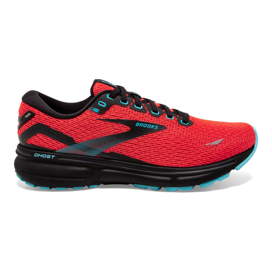 Women's Brooks Ghost 15, Coral/Black/Blue, 5 B Medium - Skoutley Outdoors LLC