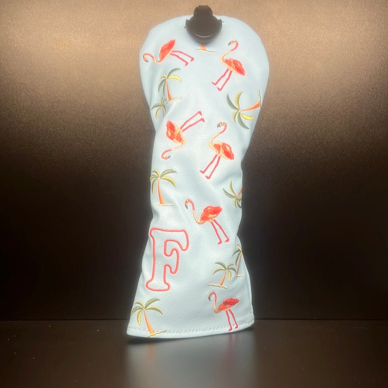Load image into Gallery viewer, Flamingos &amp; Palm Trees Headcover

