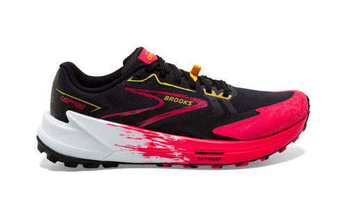 Women's Brooks Catamount 3, Black/Diva Pink/Lemon Chrome, 6.5 B Medium - Skoutley Outdoors LLC