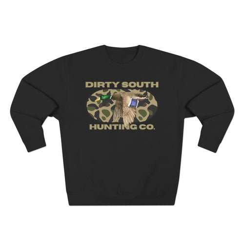 Dirty South Hunting Co. Unisex Sweatshirt - Cozy Camo Hunting Gear, Perfect for Campers, Outdoor Lovers, Gift for Hunters