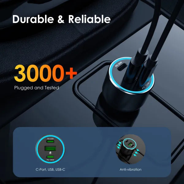 Load image into Gallery viewer, Rexing 120W USB C Triple Port Car Charger with Cable Included
