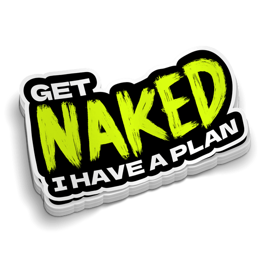 Get Naked Hard Hat Sticker