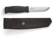 Mora Garberg in a leather sheath with a blackened carbon steel