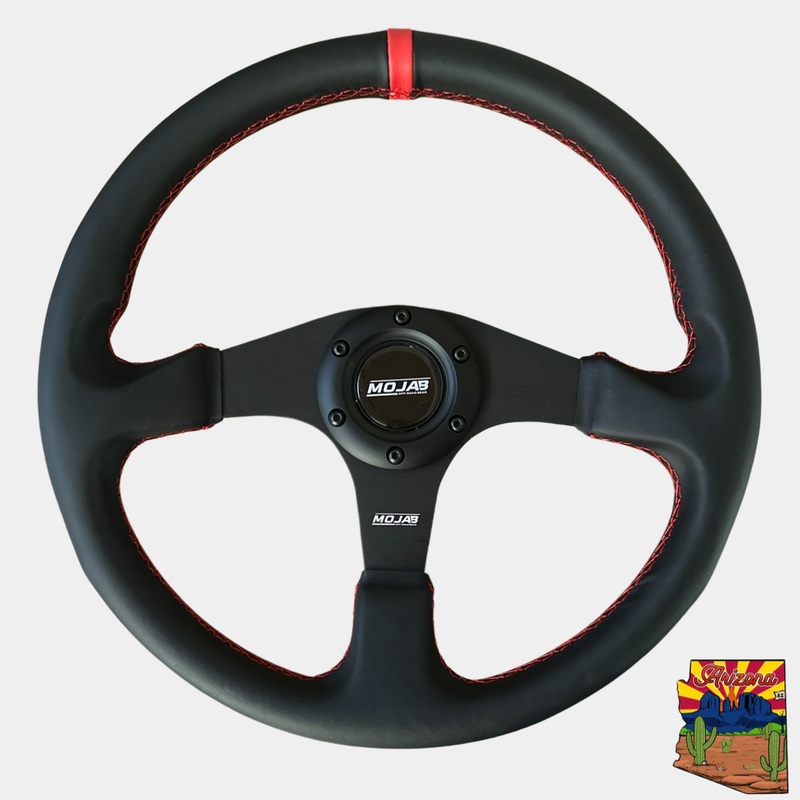 Load image into Gallery viewer, 13.5'' MOJAB Flat Steering Wheel Leather or Suede
