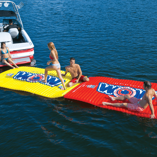 WOW Watersports Floating Pool and Lake Water Walkway and Lounge Red
