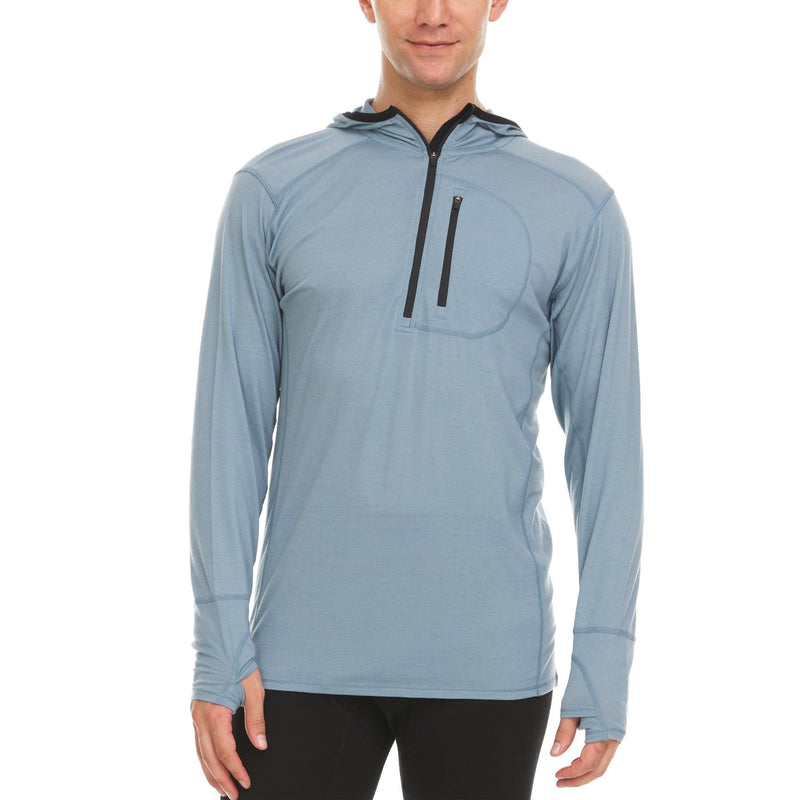 Load image into Gallery viewer, Men's Wool 1/4 Zip Merino Sun Hoodie - Microweight
