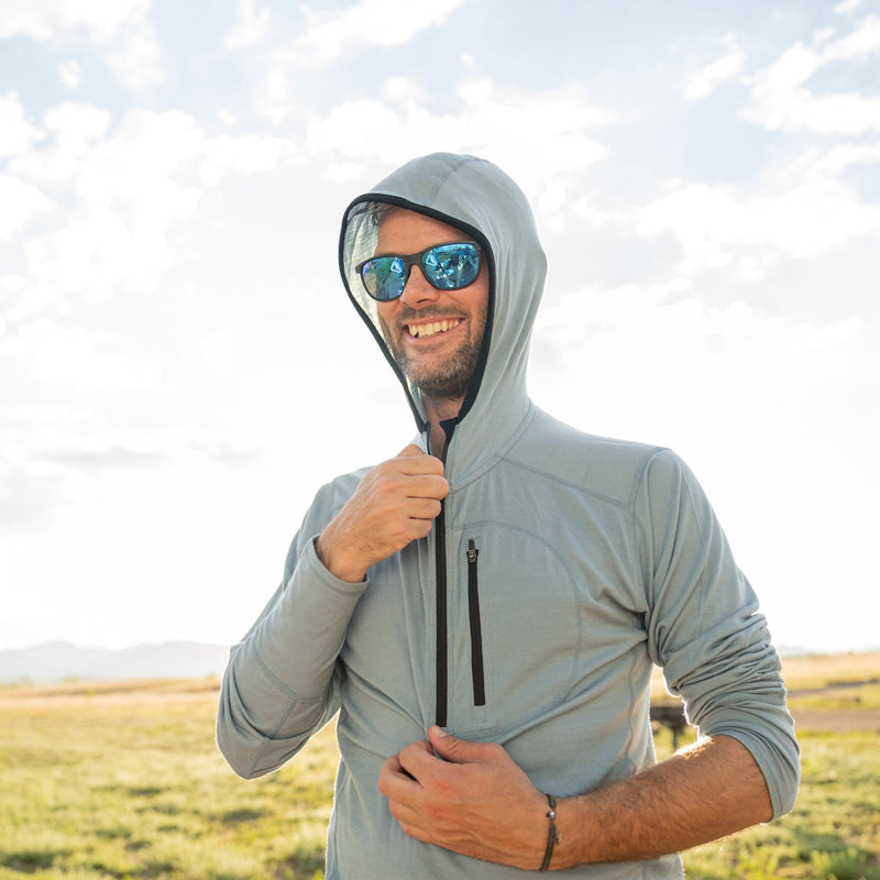 Load image into Gallery viewer, Men's Wool 1/4 Zip Merino Sun Hoodie - Microweight
