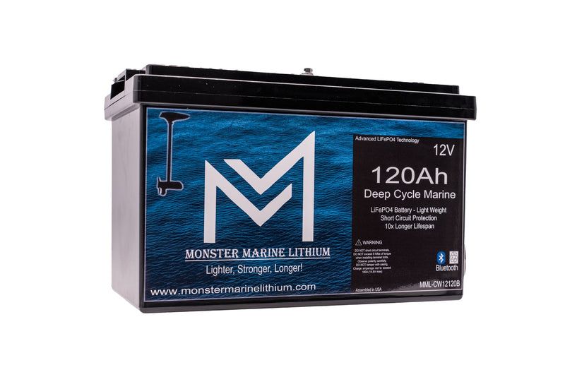 Load image into Gallery viewer, 12V 120Ah Bluetooth Lithium Deep Cycle Marine Battery MML-12120b (w/ bluetooth)
