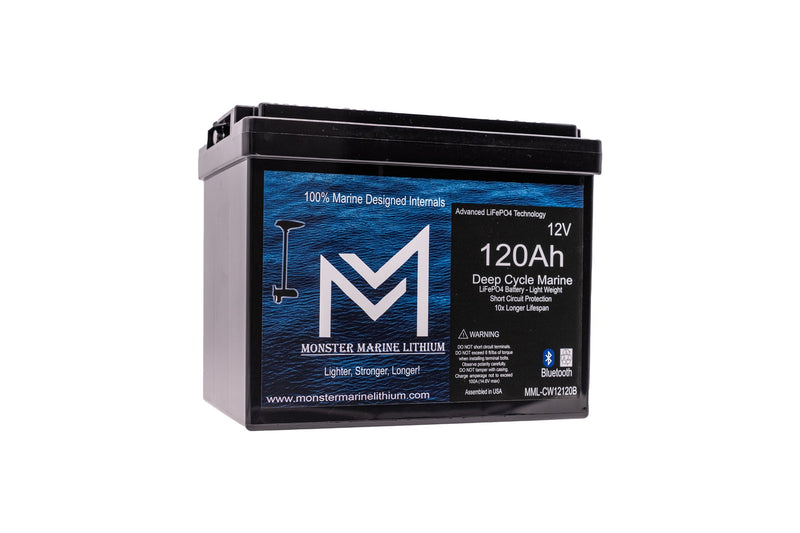 Load image into Gallery viewer, 12V 120Ah Slim Bluetooth Lithium Deep Cycle Marine Battery MML-12120SB (w/ bluetooth)
