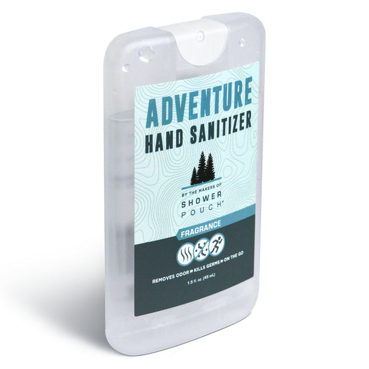 Adventure Sampler Kit: 4 Shower Pouches, 1 Hand Sanitizer (80%), and 1 Deodorant