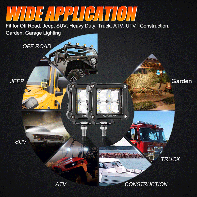 Load image into Gallery viewer, 3&quot; 40W LED Pods Light Spot/Flood Multicolor frame with wiring harness for JEEP
