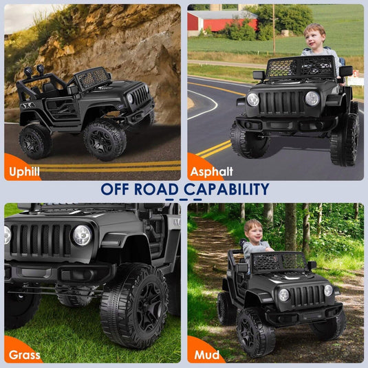 12V 2-Seater Electric Ride-On Car with LED Lights, MP3 Player, and Remote Control for Kids